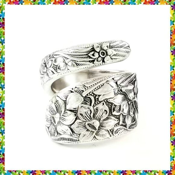 Boho Tulip Floral Adjustable Spoon Ring #1158 - Picture 7 of 7